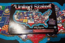The United States Shaped Jigsaw Puzzle 500 Pieces Complete 2014 Learning... - $18.50