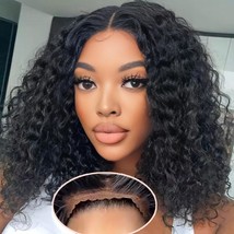 Wear And Go Glueless Wigs Human Hair Pre Plucked Pre Cut Curly Bob Wigs Human Ha - £38.00 GBP