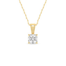 Authenticity Guarantee 
14k Yellow Gold 1/2Ct Lab Created Cushion Cut Diamond... - £575.52 GBP