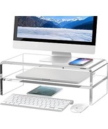 Clear Acrylic Monitor Stand Riser 2 Tier, 5.12 Inches High Clear - $34.11 CAD