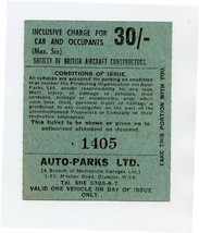 Farnborough Airshow Car &amp; Occupants Ticket 1950s Society of British Aerospace Co - £30.23 GBP