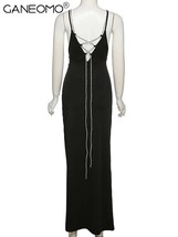 Elegant  Slip Slit Bodycon Maxi Dress for Women Backless Straps Prom Long Dresse - £54.18 GBP