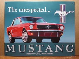 Ford Mustang The Unexpected... Tin Sign Metal Garage Workshop - £18.50 GBP