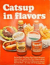 CATSUP IN FLAVORS - Hunt&#39;s Hickory - Pizza - Fries - 1965 Vintage Print Ad - $11.17