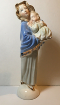 Vintage Mary Jesus Nativity Figure Made In Japan ART Madonna Ceramic Gold Detail - £31.64 GBP