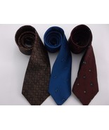 3 TIES APRX 54.5-56 INCHES SKINNY BLUE FREEMAN BRGNDY HAGGAR DARK DON LO... - £11.82 GBP