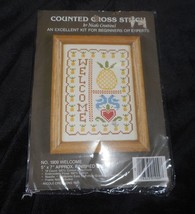 Vintage 1985 Nicole Creations Welcome Pineapple Cross Stitch Craft Kit 5&quot; X 7&quot; - £7.43 GBP
