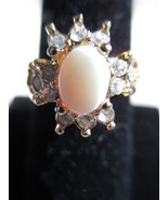 Uncas© Opal and Rhinestone Ring Vintage - £7.84 GBP