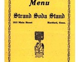 Strand Soda Stand Luncheon Menu Main Street Hartford Connecticut 1950&#39;s - $54.61