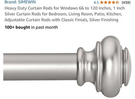 Heavy Duty Curtain Rods for Windows 66 to 120 Inches, 1 Inch 28&quot;-120&quot; Si... - $39.48