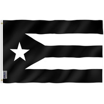 Anley 3x5 Ft Puerto Rico Black Flag - Puerto Rican National Flags Polyester - £6.65 GBP
