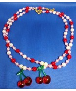 18&quot; Yo Mama&#39;s Cherry Pearl Necklace (Pink/White) - £3.71 GBP