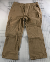 Orvis Pants Mens 38 Tan Pockets Straight Leg Canvas Cotton Weathered Distressed - £27.14 GBP