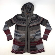 Belldini Hooded Striped Aztec Cardigan Sweater Size M Open Front Brown G... - $546.34 MXN