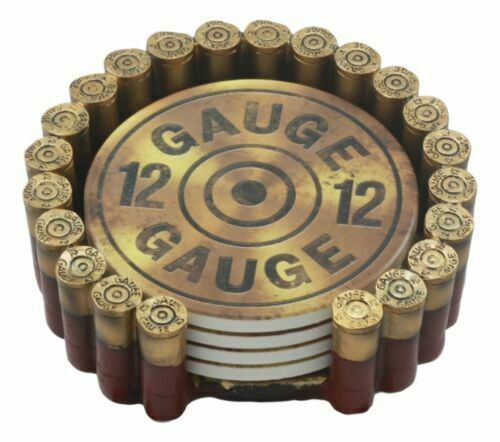 Western 12 Gauge Shotgun Shells Hunter's Ammo Round Coaster Set With 4 Coasters - $27.99