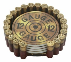Western 12 Gauge Shotgun Shells Hunter&#39;s Ammo Round Coaster Set With 4 Coasters - £22.01 GBP