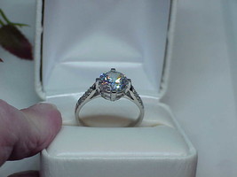 QVC DQ Sterling Diamonique Solitaire 4.00ct CZ Ring Ornate Band Sz 10 ~ ... - $121.99 CAD