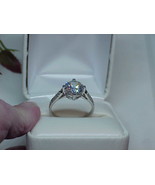 QVC DQ Sterling Diamonique Solitaire 4.00ct CZ Ring Ornate Band Sz 10 ~ ... - €75,97 EUR