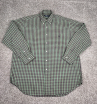 Vtg Ralph Lauren Shirt Men Large Green Red Tartan Plaid THE BIG SHIRT 90s Baggy - £23.20 GBP