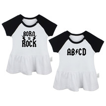 Pack of 2, Born To Rock &amp; AB CD Rock Band Dress Infant Baby Girls Princess Dress - £18.30 GBP