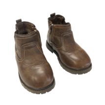 Carters Boys Brown Boots Faux Leather Size 11 M Side Zipper Elastic on O... - £11.31 GBP