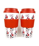 Gnome for the Holidays Set 2 Travel Tumbler 16oz Cup Mug w Red Heat Slee... - £7.52 GBP