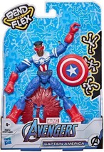 Avengers Marvel Bend and Flex Action Figure, 6-Inch Flexible Captain America - £11.46 GBP