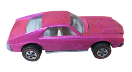 Hot Wheels Redline Custom AMX Magenta Pink w/ BUTTON Mattel 1969 - $7,397.12 MXN