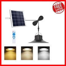 Dimmable Solar Pendant Light, 3000K-5000K with Remote,  Waterproof, 16.4... - $50.43