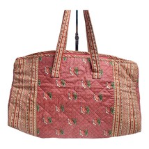 Vtg Womens Retro Paisley Mod Floral Pink Fabric Material Shopping Purse Handbag - £12.32 GBP
