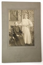 Antique Photo on Board Outdoor Portrait  Mother and Daughter Twin City Photo MN - £11.19 GBP