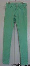 delia&#39;s OLIVIA Mint green jeans Skinny Size 00 Stretchy Shiny - $9.89