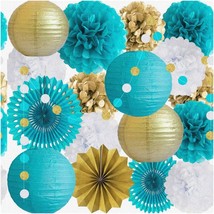 Celestial Celebration Kit: Teal Blue &amp; Gold Party Decorations - Turquoise Aqua P - $38.60