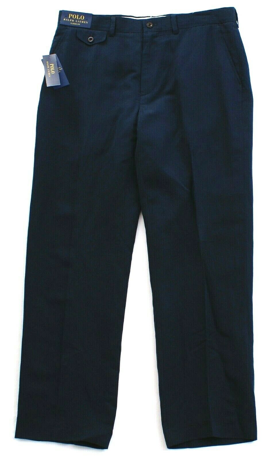 Polo Ralph Lauren Blue Classic Fit Flat Front Linen & Silk Blend Pants Men's NWT - $124.99