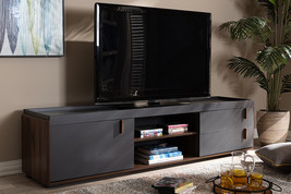 Keagan Two-Tone Gray and Walnut 2-Drawer TV Stand - $263.00