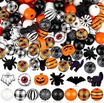 Halloween Beads Assorted Wood Jewelry Making Supplies Set Wholesale Mixed 200pcs - £26.42 GBP