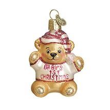 Old World Christmas Baby Girl%27s First Teddy Bear Glass Blown Ornament ... - $17.98