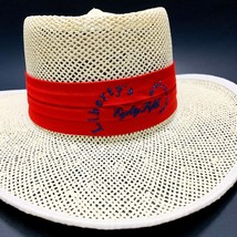 Straw Hat Panama Style One Size Sun Hat Red Band Libertys 85th Anniversa... - $10.95