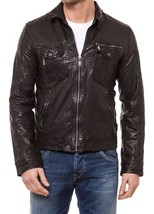 Design Man genuine Handmade men leather jacket real leather jacket for men #125 - £102.23 GBP