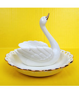 Vintage 2000 New Avon Gift Collection Porcelain Swan Figurine Jewelry Di... - $17.81