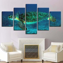 Multi Panel Print Sea Turtle Glide Canvas Wall Art Ocean Life Underwater 5 Piece - £22.23 GBP+