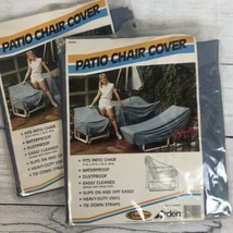 2 Vintage 1980s Arden Paradise Patio Chair Covers Waterproof Blue Gray NOS 27x34 - £34.68 GBP