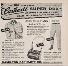 1961 Print Ad Carhartt Super Dux Weather Proof Par-a-Pants Coats Detroit,MI - £12.01 GBP