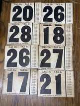 Vintage Gas Pump Price and Tax Placard Signs 8 Rutledge Equip Co Pittsburgh PA - £115.01 GBP