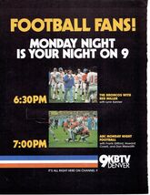 80's 9KBTV Denver Print Ad Television Station 8.5" x 11" - $19.75