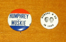 Pair of Humphrey/Muskie Pinback Buttons from 1968 - £10.19 GBP