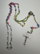 Vintage Colorful Rosary Rainbow Colored - £15.48 GBP