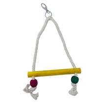 Triangle Rope and Yellow wood Perch Toy for Birds 10&quot; - £3.87 GBP
