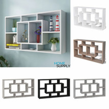 Modern Wall Mounted Floating Wall Shelf Storage Shelving Unit 8 Compartments - £38.59 GBP+