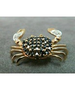 2 Ct Round Cut Sapphire &amp; Diamond Crab Pin Brooch 14K Yellow Gold Finish - $207.41 CAD